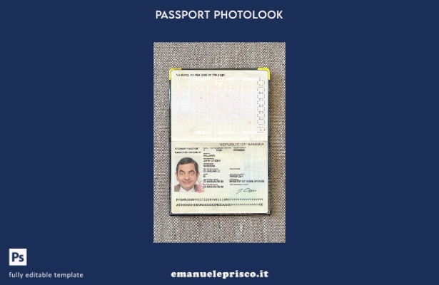 modello di aspetto fotografico del passaggio della Namibia in stile verificato